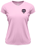 Womens Badge Logo Athletic V-Neck Tee - Light Pink