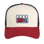 Box DC Flag Logo 5 Panel Trucker - Vanilla/Red/Navy