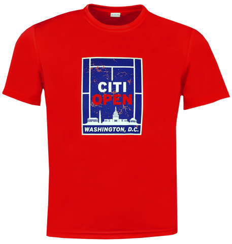 Youth Citi Open Athletic Tennis Court Skyline Tee - Red