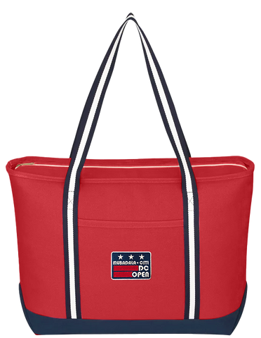 Box DC Flag Logo Large Canvas Admiral Tote Bag - Red/Navy