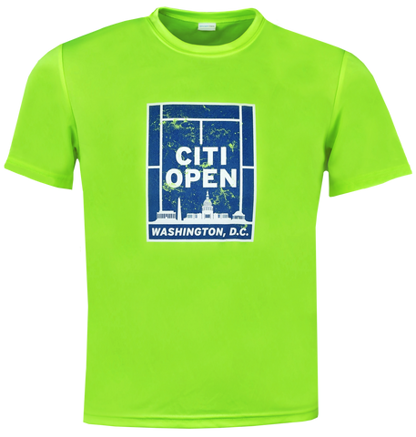 Youth Citi Open Athletic Tennis Court Skyline Tee - Neon Green