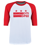 Youth Citi Open DC Flag 3/4 Sleeve Raglan - Red/White