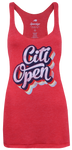 Womens Citi Open Retro Font Comfy Tank - Red