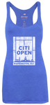 Womens Citi Open Tennis Court Skyline Comfy Tank - Royal