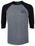 Citi Open Tennis Court Skyline 3/4 Sleeve Raglan - Grey/Black