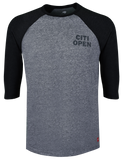 Citi Open Tennis Court Skyline 3/4 Sleeve Raglan - Grey/Black