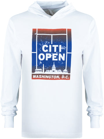Citi Open Tennis Court Skyline Lightweight Hoodie - White