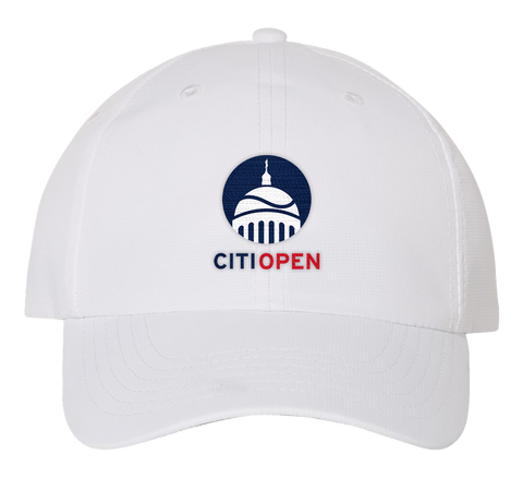 Citi Open Stacked Logo Performance Hat - White